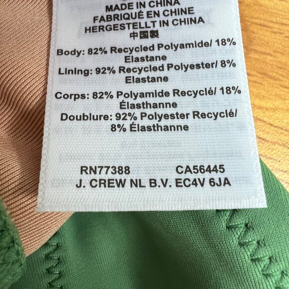J Crew Balconette Underwire Bikini Top‎ Rustic Willow Green BX612 NWT - Picture 7 of 8
